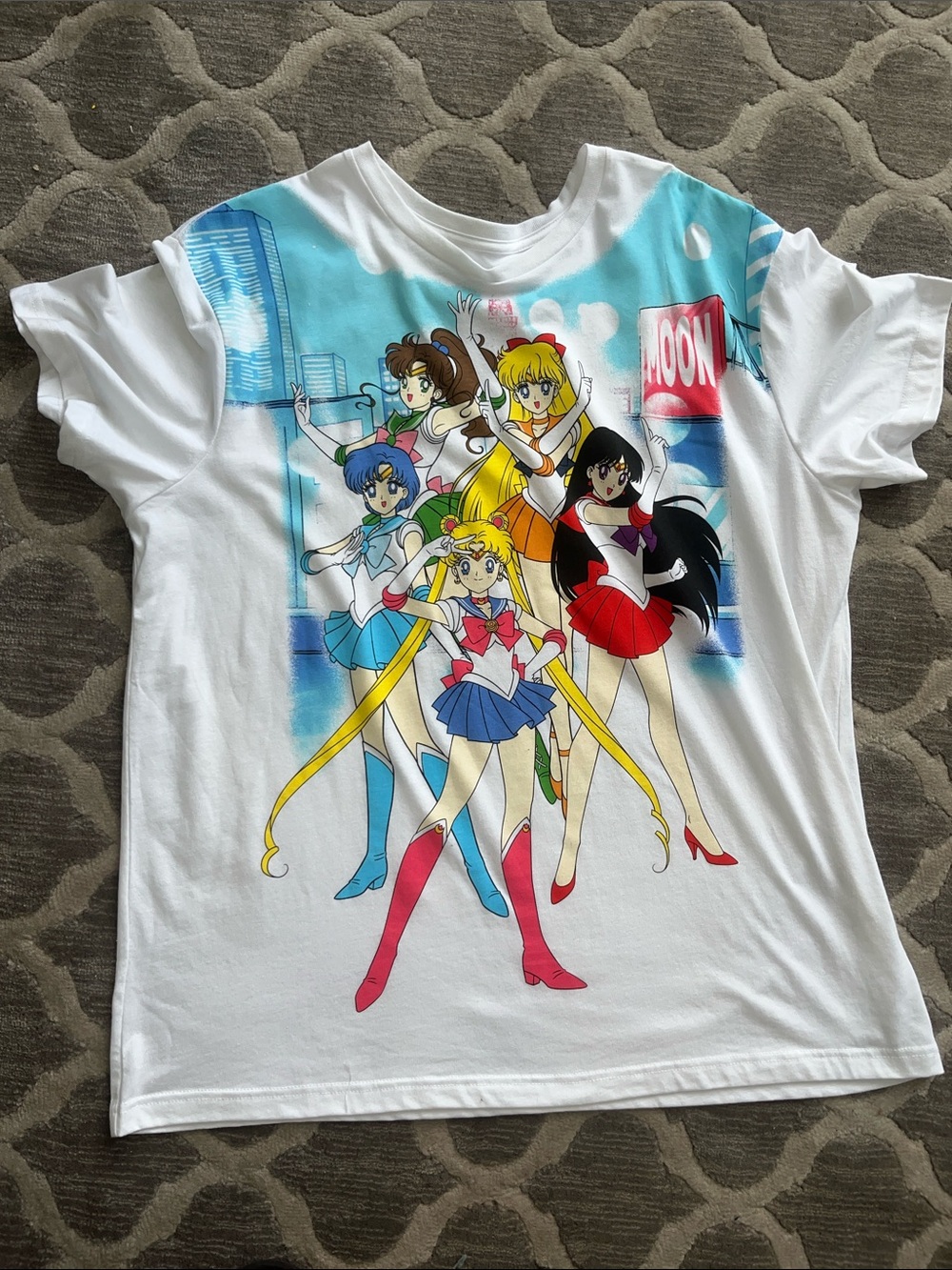 Sailor Scouts Graphic Kids Tee - White with Multi-Color Print